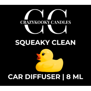 SQUEAKY CLEAN - Car Diffuser, 8ml - CrazyKooky Candles LLC