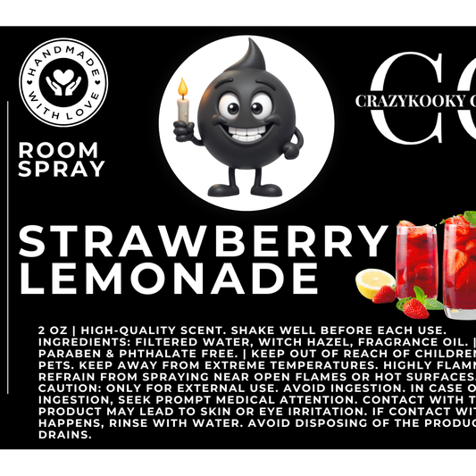 STRAWBERRY LEMONADE - Room Spray, 2oz - CrazyKooky Candles LLC