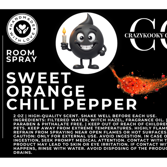 SWEET ORANGE CHILI PEPPER - Room Spray, 2oz - CrazyKooky Candles LLC