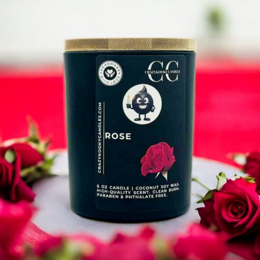 ROSE - Funny Candle, Scented Coconut Soy Candle, 6oz - CrazyKooky Candles LLC