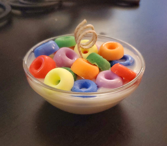 Fruit Loops Cereal Bowl Candle