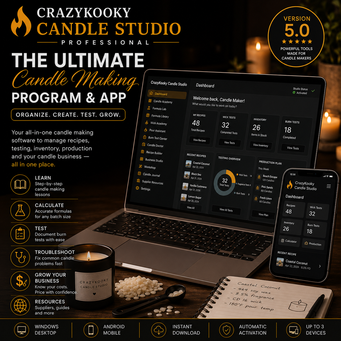 CrazyKooky Candle Studio: Candle Making Software for Makers