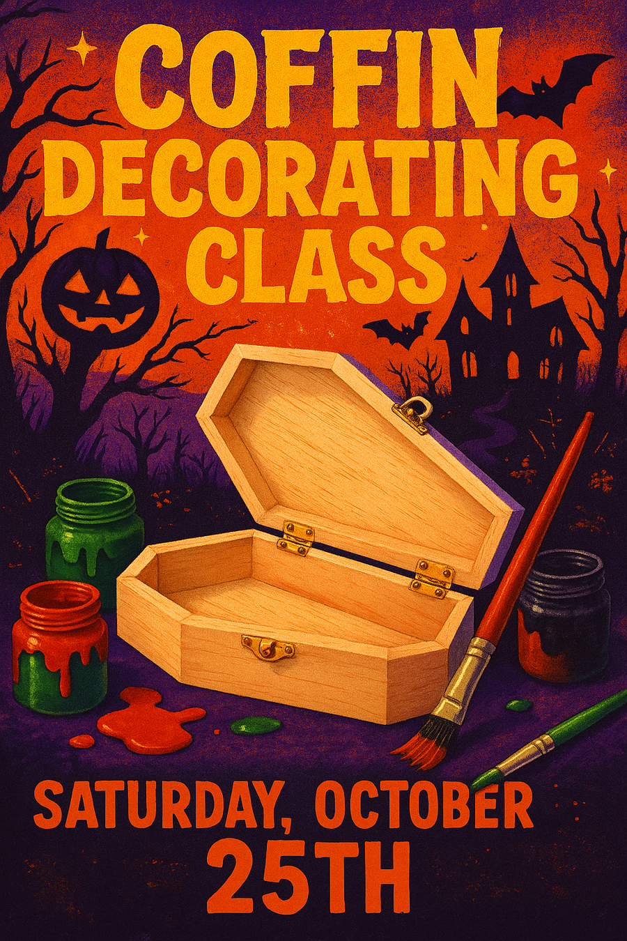 💀 Coffin Decorating Class — A Spooky & Creative Night at CrazyKooky Candles!