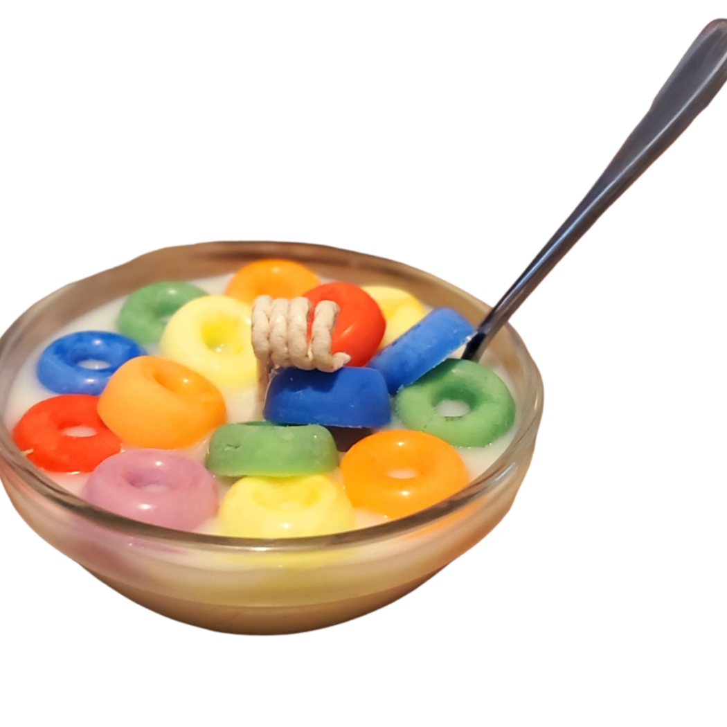 Fruit Loops Cereal Candle
