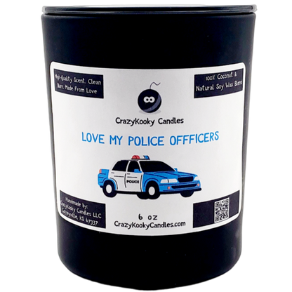 LOVE MY POLICE OFFICERS - CrazyKooky Candles LLC