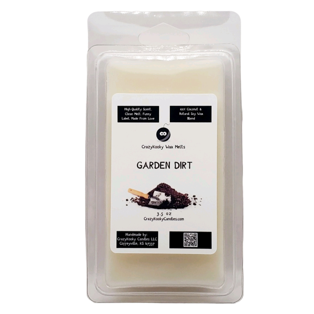 GARDEN DIRT - Wax Melts, Scented Coconut Soy, 3.5oz - CrazyKooky Candles LLC