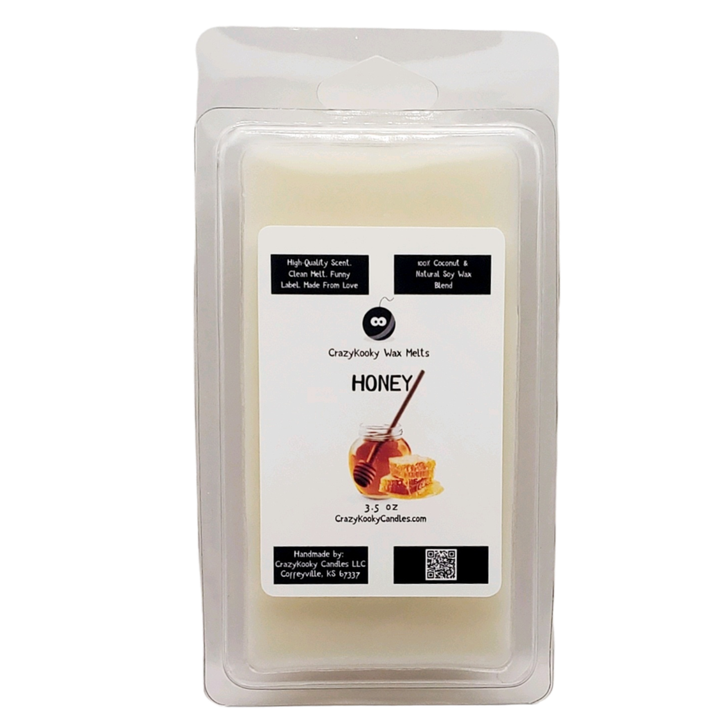 HONEY - Wax Melts, Scented Coconut Soy, 3.5oz - CrazyKooky Candles LLC