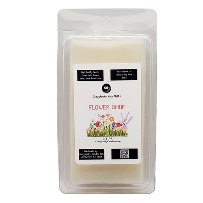 FLOWER SHOP - Wax Melts, Scented Coconut Soy, 3.5oz - CrazyKooky Candles LLC