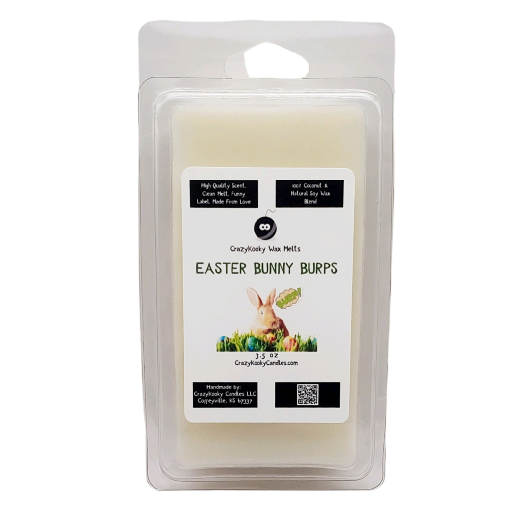 EASTER BUNNY BURPS - Wax Melts, Scented Coconut Soy, 3.5oz - CrazyKooky Candles LLC