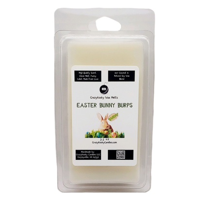 EASTER BUNNY BURPS - Wax Melts, Scented Coconut Soy, 3.5oz - CrazyKooky Candles LLC