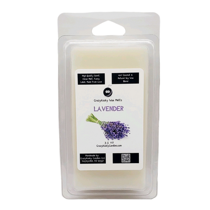 LAVENDER - Wax Melts, Scented Coconut Soy, 3.5oz - CrazyKooky Candles LLC
