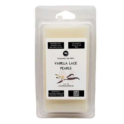 VANILLA LACE PEARLS - Wax Melts, Scented Coconut Soy, 3.5oz - CrazyKooky Candles LLC