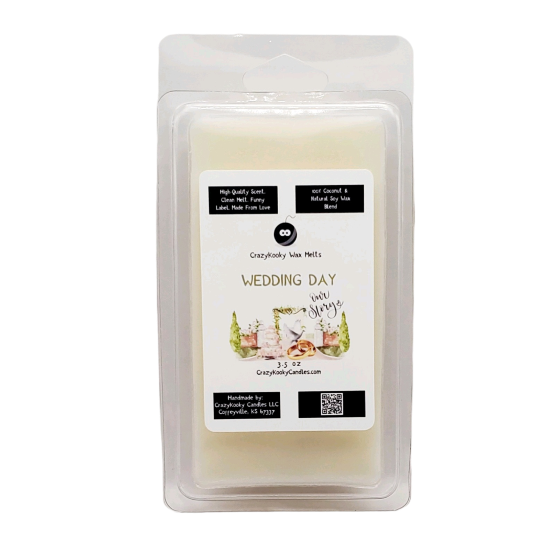 WEDDING DAY - Wax Melts, Scented Coconut Soy, 3.5oz - CrazyKooky Candles LLC