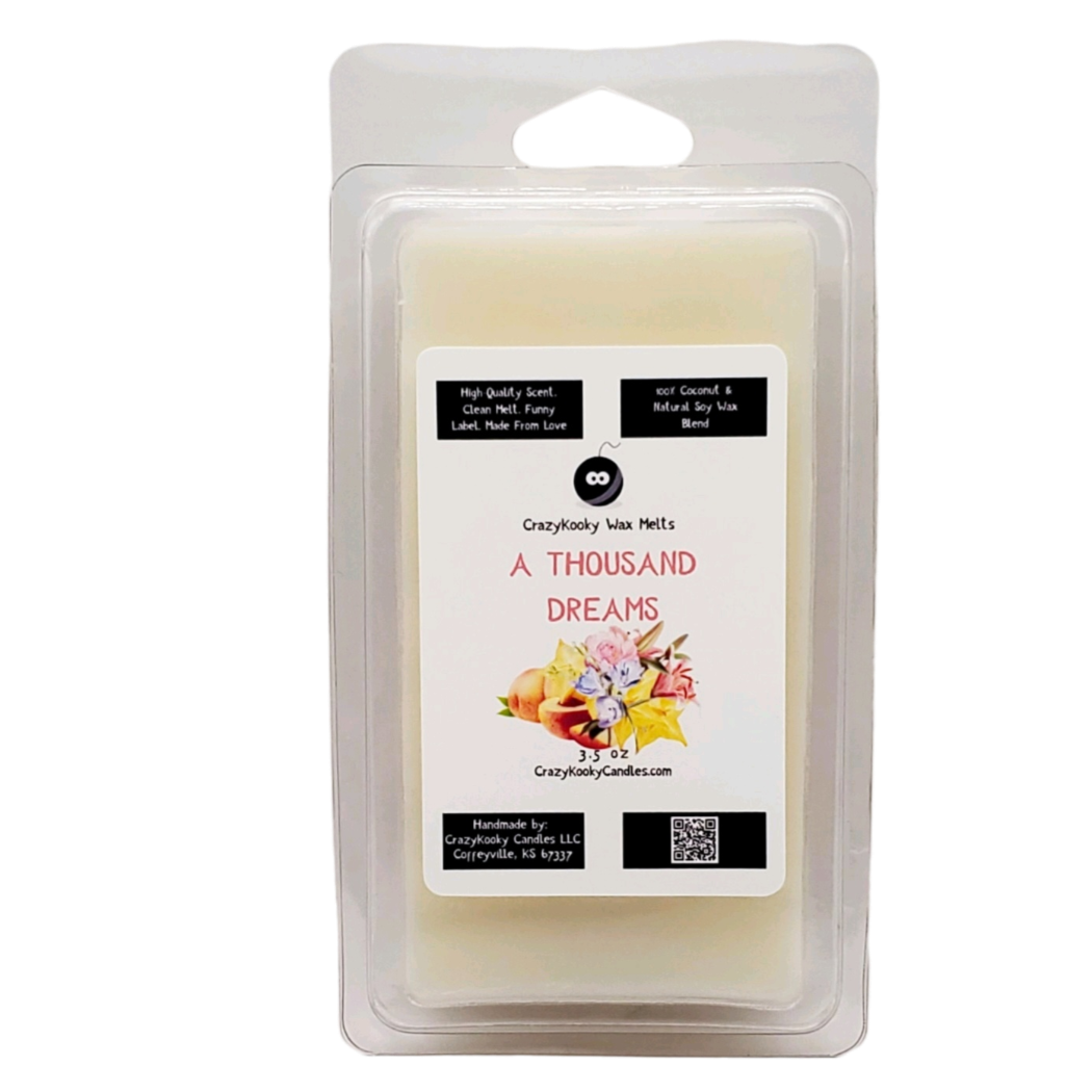A THOUSAND DREAMS - Wax Melts, Scented Coconut Soy, 3.5oz - CrazyKooky Candles LLC