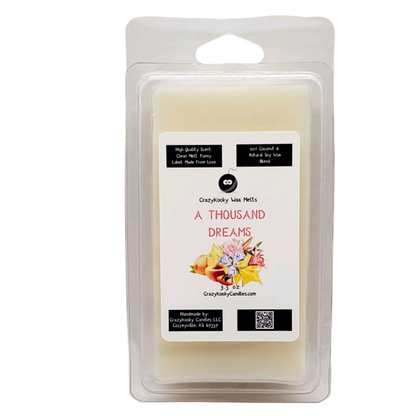 A THOUSAND DREAMS - Wax Melts, Scented Coconut Soy, 3.5oz - CrazyKooky Candles LLC