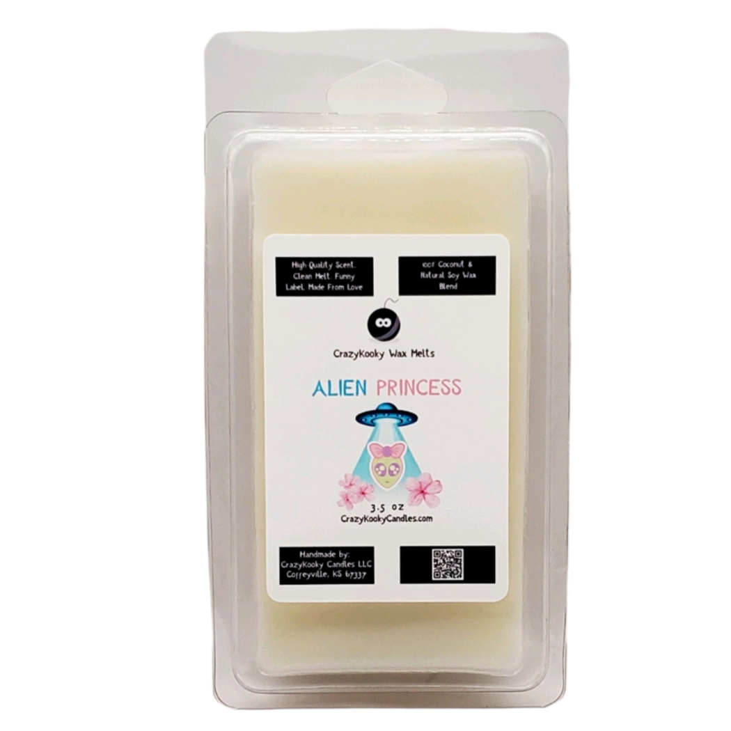 ALIEN PRINCESS - Wax Melts, Scented Coconut Soy, 3.5oz - CrazyKooky Candles LLC