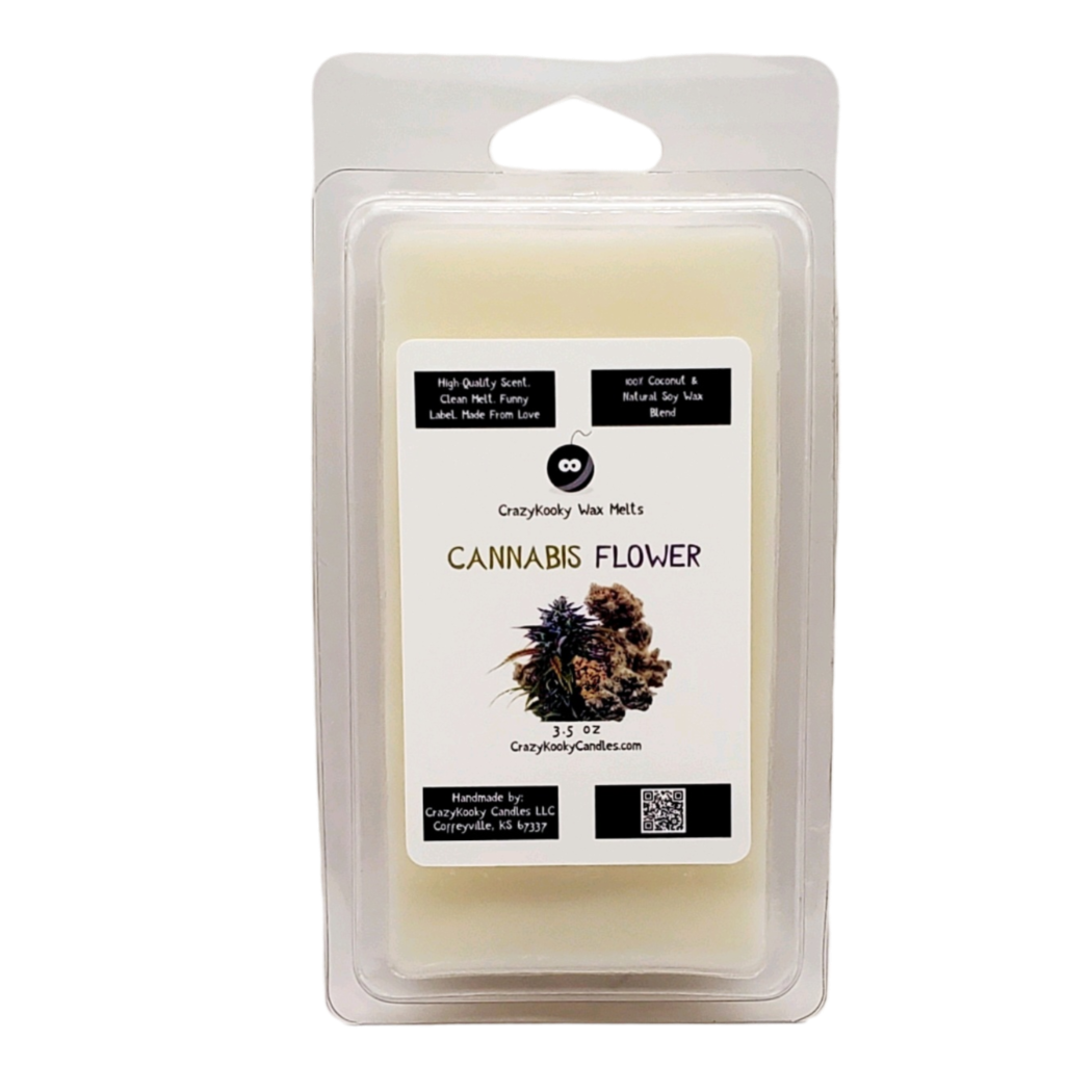 CANNABIS FLOWER - Wax Melts, Scented Coconut Soy, 3.5oz - CrazyKooky Candles LLC