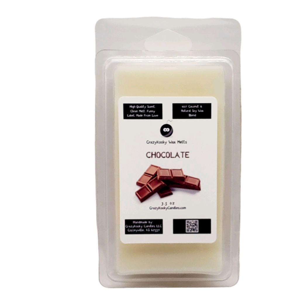 CHOCOLATE - Wax Melts, Scented Coconut Soy, 3.5oz - CrazyKooky Candles LLC