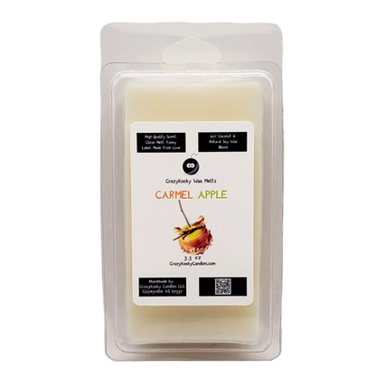 CARMEL APPLE - Wax Melts, Scented Coconut Soy, 3.5oz - CrazyKooky Candles LLC