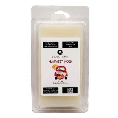 HARVEST MOON - Wax Melts, Scented Coconut Soy, 3.5oz - CrazyKooky Candles LLC