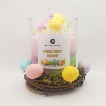 EASTER BUNNY DELIGHT, Scented Coconut Soy Specialty Candle, 9oz - CrazyKooky Candles LLC