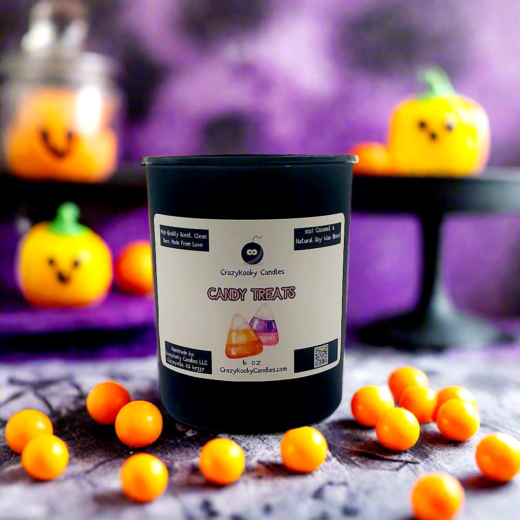 CANDY TREATS - Funny Candle, Scented Coconut Soy Candle, 6oz