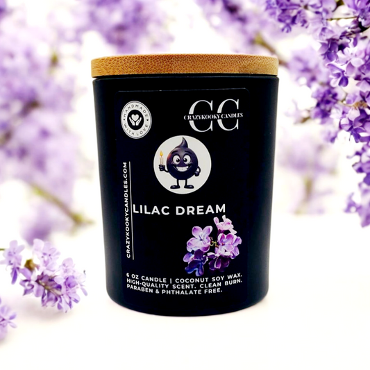 LILAC DREAM - Funny Candle, Scented Coconut Soy Candle, 6oz - CrazyKooky Candles LLC