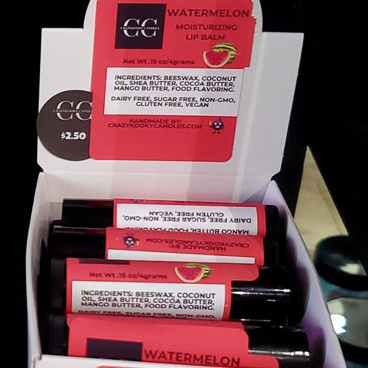 WATERMELON, Lip Balm, 0.15oz - CrazyKooky Candles LLC