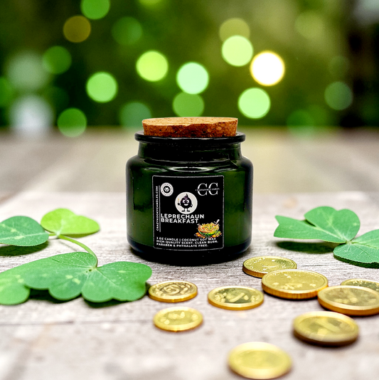 LEPRECHAUN BREAKFAST - Funny Scented Coconut Soy Candle, 3oz - CrazyKooky Candles LLC
