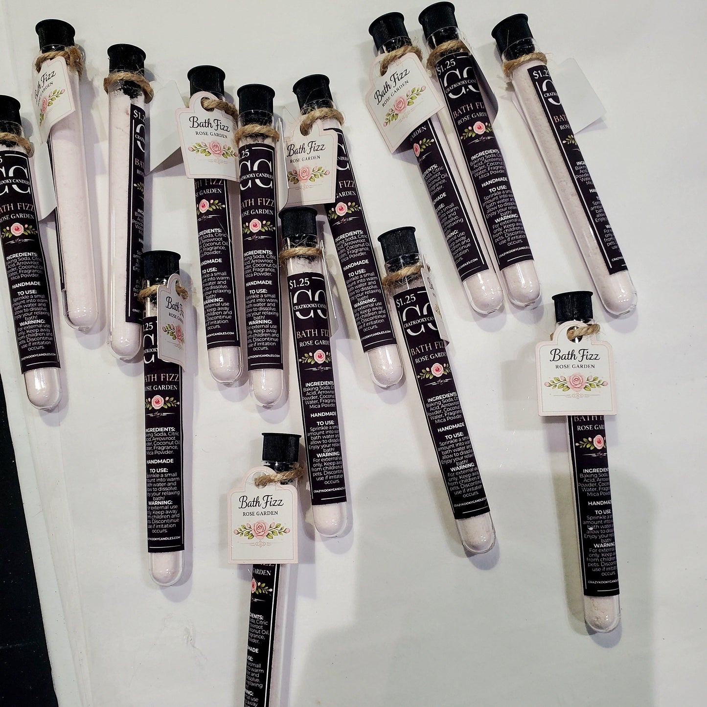 ROSE GARDEN - Bath Fizz Tube, 8ml - CrazyKooky Candles LLC