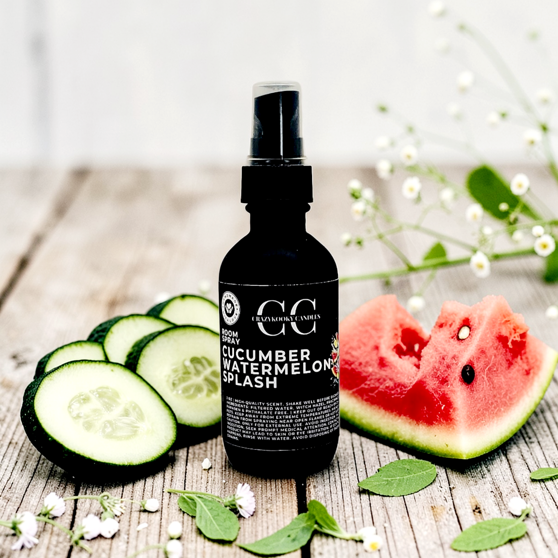 CUCUMBER WATERMELON SPLASH - Room Spray, 2oz - CrazyKooky Candles LLC