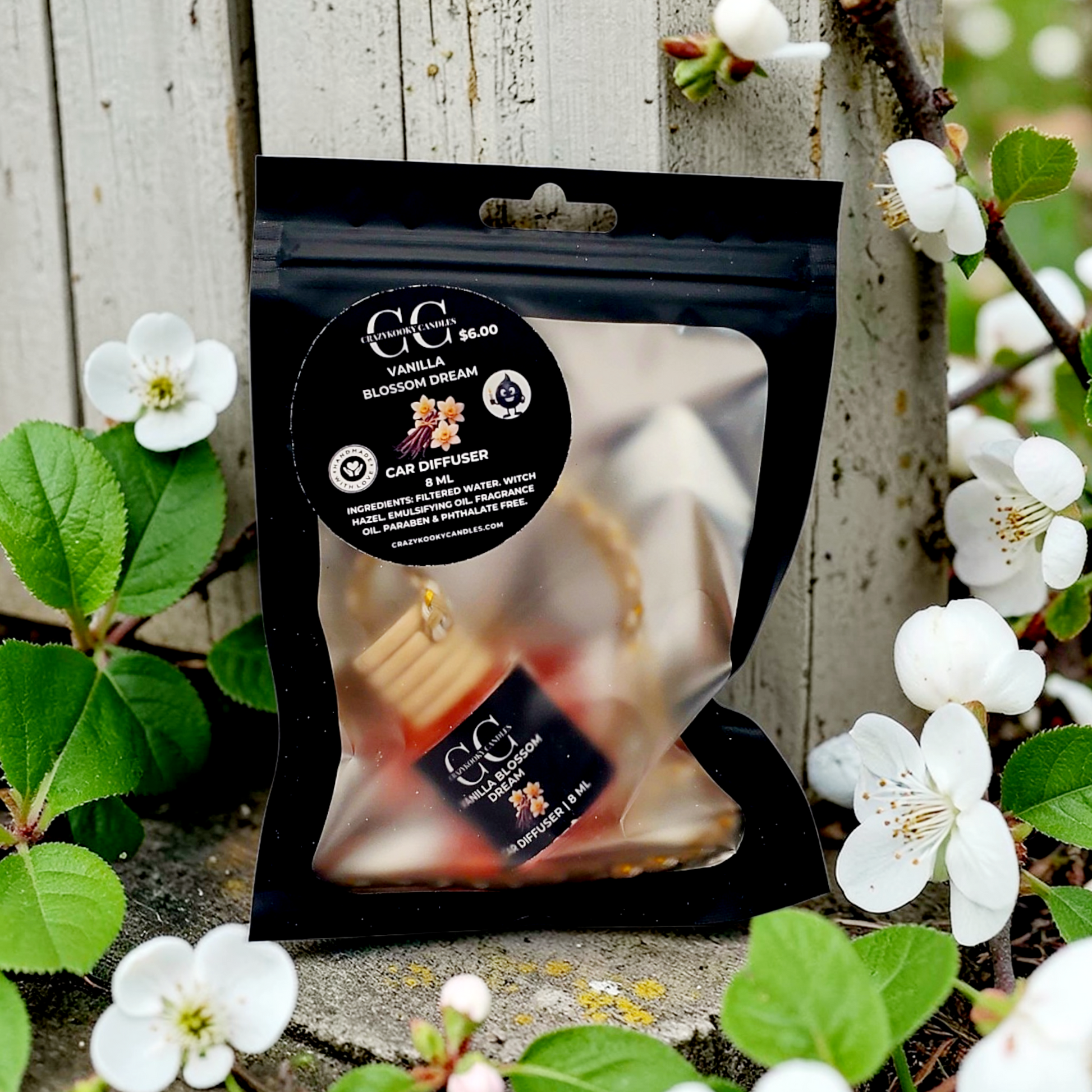 VANILLA BLOSSOM DREAM - Car Diffuser, 8ml - CrazyKooky Candles LLC
