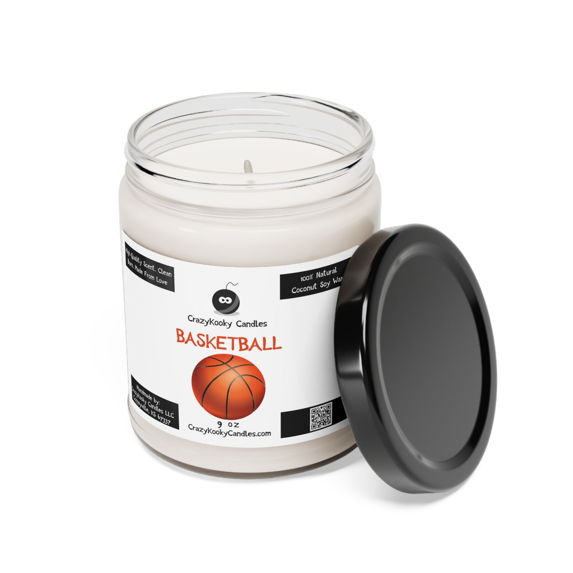 BASKETBALL - Funny Candle, Scented Coconut Soy Candle, 9oz - CrazyKooky Candles LLC