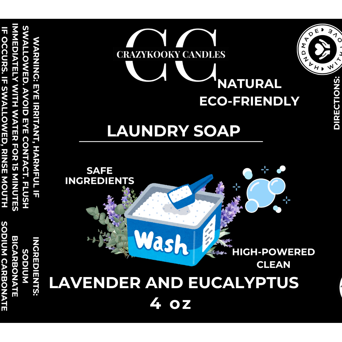 LAUNDRY SOAP - Handmade Laundry Soap, 4oz, 8oz - CrazyKooky Candles LLC