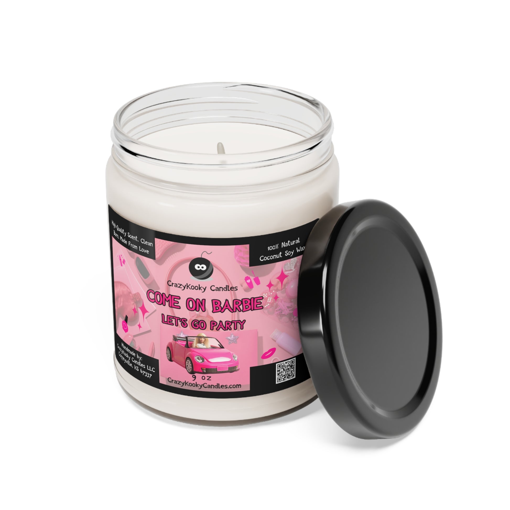COME ON BARBIE LET'S GO PARTY - Funny Candle, Scented Coconut Soy Candle, 9oz - CrazyKooky Candles LLC