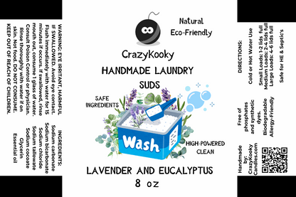 LAUNDRY SUDS - Handmade Laundry Soap, 4oz, 8oz - CrazyKooky Candles LLC