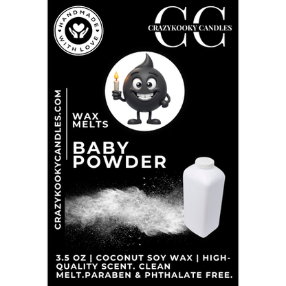 BABY POWDER - Wax Melts, Scented Coconut Soy, 3.5oz - CrazyKooky Candles LLC