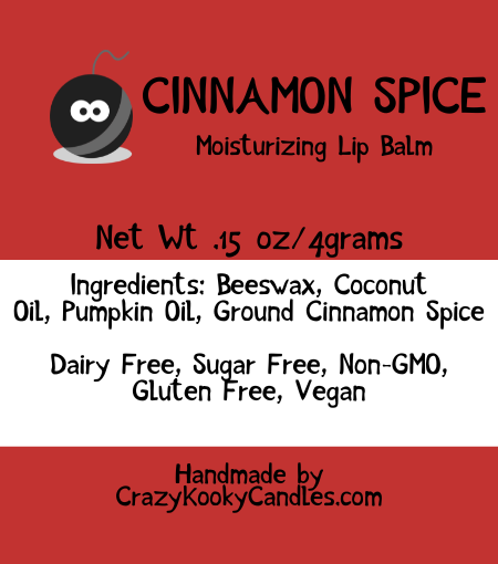 PUMPKIN SPICE & CINNAMON SPICE, Lip Balm, 0.15oz - CrazyKooky Candles LLC