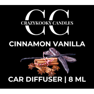 CINNAMON VANILLA - Car Diffuser, 8ml - CrazyKooky Candles LLC