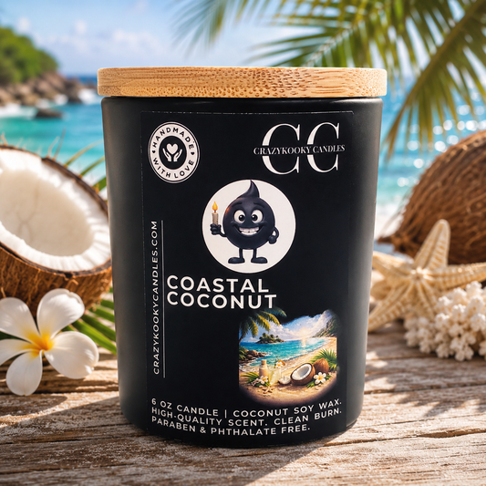 COASTAL COCONUT - Funny Scented Coconut Soy Candle, 6oz