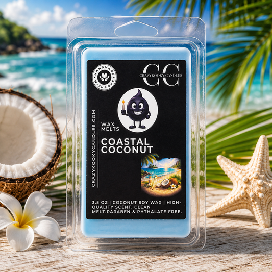 COASTAL COCONUT - Wax Melts, Scented Coconut Soy, 3.5oz