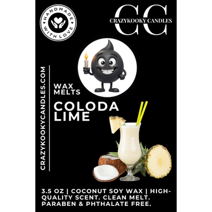 COLODA LIME - Wax Melts, Scented Coconut Soy, 3.5oz - CrazyKooky Candles LLC