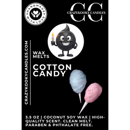 COTTON CANDY - Wax Melts, Scented Coconut Soy, 3.5oz - CrazyKooky Candles LLC
