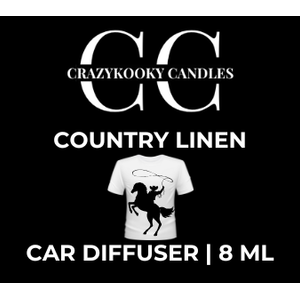 COUNTRY LINEN - Car Diffuser, 8ml - CrazyKooky Candles LLC