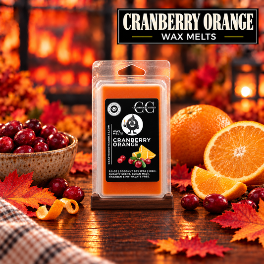 CRANBERRY ORANGE - Wax Melts, Scented Coconut Soy, 3.5oz