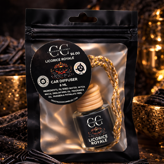 LICORICE ROYALE - Car Diffuser, 8ml - CrazyKooky Candles LLC