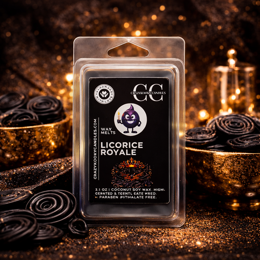 LICORICE ROYALE - Wax Melts, Scented Coconut Soy, 3.5oz - CrazyKooky Candles LLC