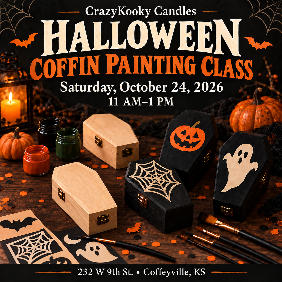 Coffin Decorating Class - CrazyKooky Candles LLC