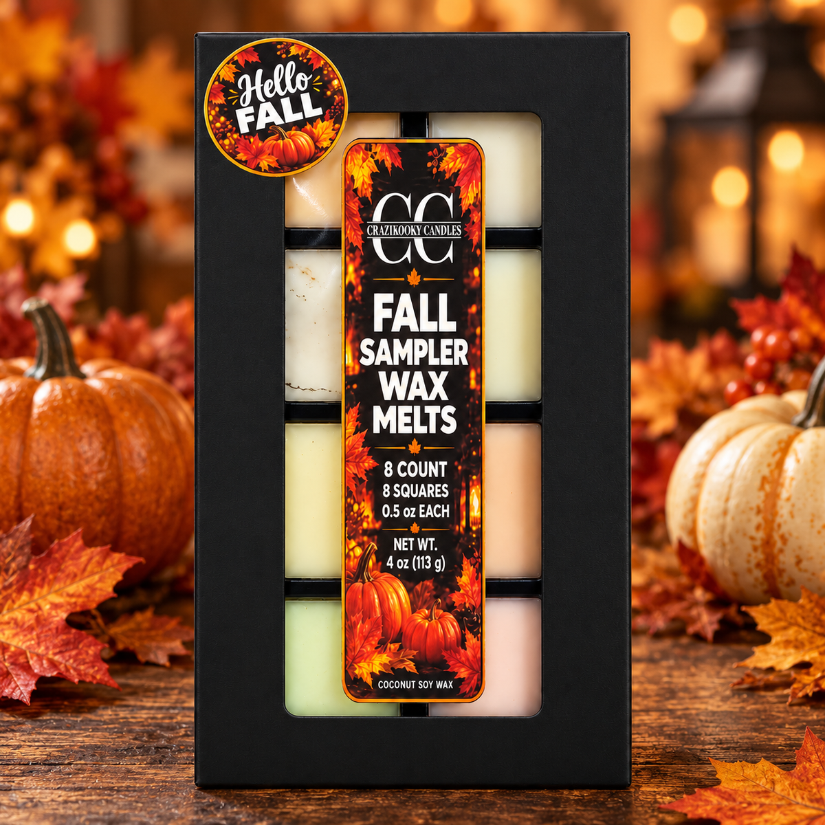 Fall Wax Melt Sampler Box – 8 Pack