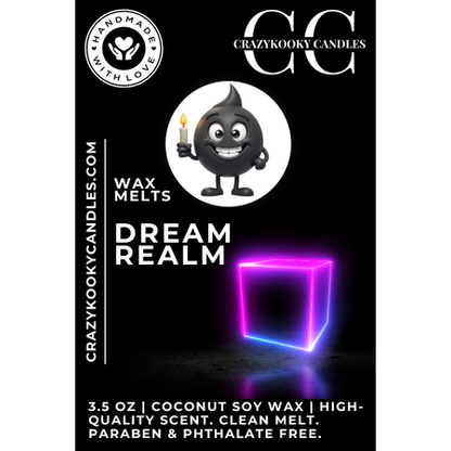 DREAM REALM - Wax Melts, Scented Coconut Soy, 3.5oz - CrazyKooky Candles LLC